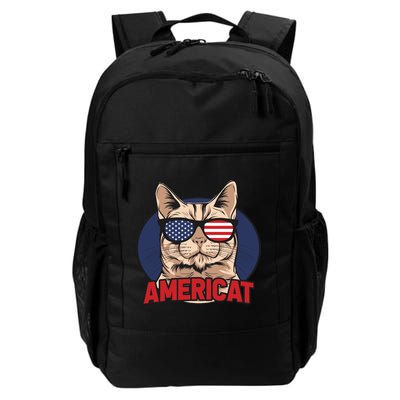Cat US Flag Sunglasses Americat Cool 4th Of July Cat Backpack