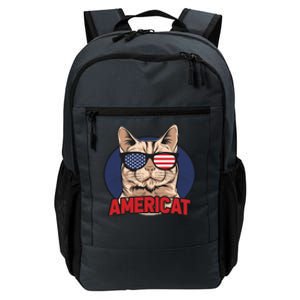 Cat US Flag Sunglasses Americat Cool 4th Of July Cat Daily Commute Backpack