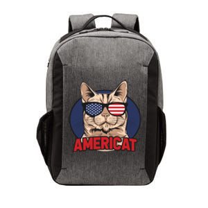 Cat US Flag Sunglasses Americat Cool 4th Of July Cat Vector Backpack