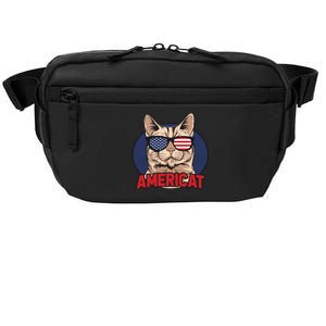 Cat US Flag Sunglasses Americat Cool 4th Of July Cat Crossbody Pack