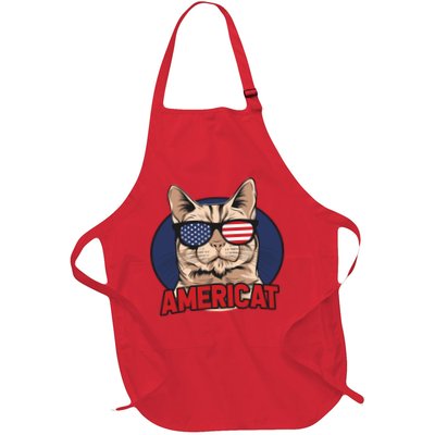 Cat US Flag Sunglasses Americat Cool 4th Of July Cat Apron