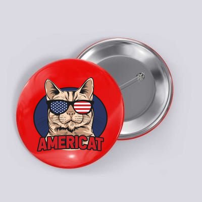 Cat US Flag Sunglasses Americat Cool 4th Of July Cat Button