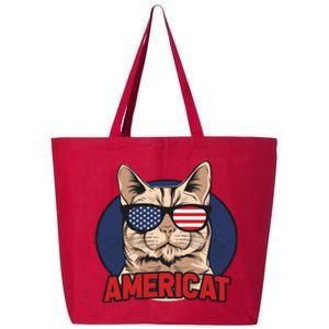 Cat US Flag Sunglasses Americat Cool 4th Of July Cat 25L Jumbo Tote