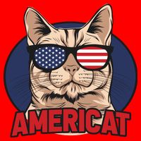 Cat US Flag Sunglasses Americat Cool 4th Of July Cat Tank Top