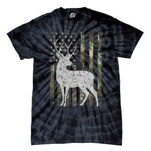 Camo Usa Flag Deer Elk Buck Camoflage Hunting Hunter Gift Tie-Dye T-Shirt