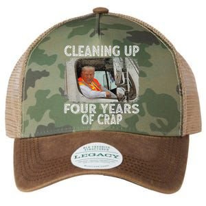 Cleaning Up Four Years Of Crap Funny Trump Legacy Tie Dye Trucker Hat