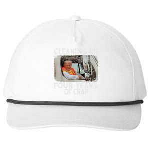 Cleaning Up Four Years Of Crap Funny Trump Snapback Five-Panel Rope Hat