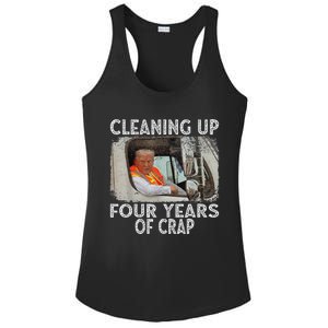 Cleaning Up Four Years Of Crap Funny Trump Ladies PosiCharge Competitor Racerback Tank