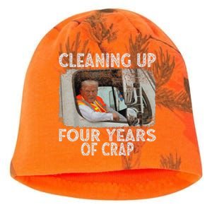 Cleaning Up Four Years Of Crap Funny Trump Kati - Camo Knit Beanie