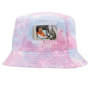 Cleaning Up Four Years Of Crap Funny Trump Tie-Dyed Bucket Hat