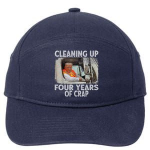 Cleaning Up Four Years Of Crap Funny Trump 7-Panel Snapback Hat