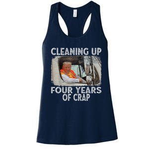 Cleaning Up Four Years Of Crap Funny Trump Women's Racerback Tank