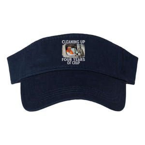 Cleaning Up Four Years Of Crap Funny Trump Valucap Bio-Washed Visor