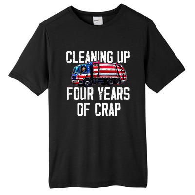 Cleaning Up Four Years Of Crap Funny Trump Garbage Tall Fusion ChromaSoft Performance T-Shirt