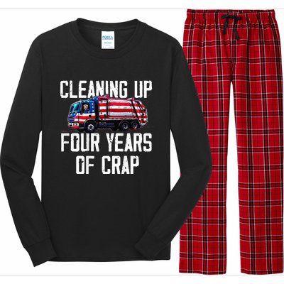 Cleaning Up Four Years Of Crap Funny Trump Garbage Long Sleeve Pajama Set