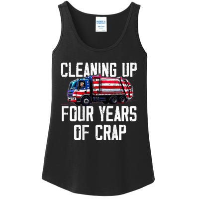 Cleaning Up Four Years Of Crap Funny Trump Garbage Ladies Essential Tank