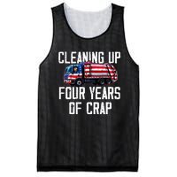 Cleaning Up Four Years Of Crap Funny Trump Garbage Mesh Reversible Basketball Jersey Tank