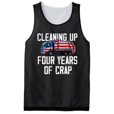 Cleaning Up Four Years Of Crap Funny Trump Garbage Mesh Reversible Basketball Jersey Tank