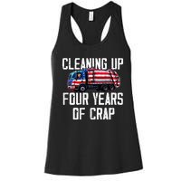 Cleaning Up Four Years Of Crap Funny Trump Garbage Women's Racerback Tank