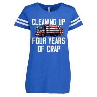 Cleaning Up Four Years Of Crap Funny Trump Garbage Enza Ladies Jersey Football T-Shirt