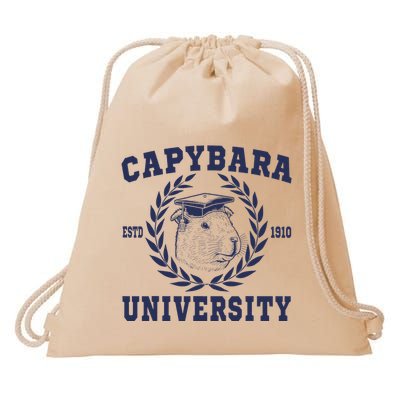 Capybara University Funny Capybara Meme Lover Drawstring Bag