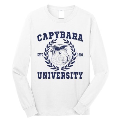 Capybara University Funny Capybara Meme Lover Long Sleeve Shirt