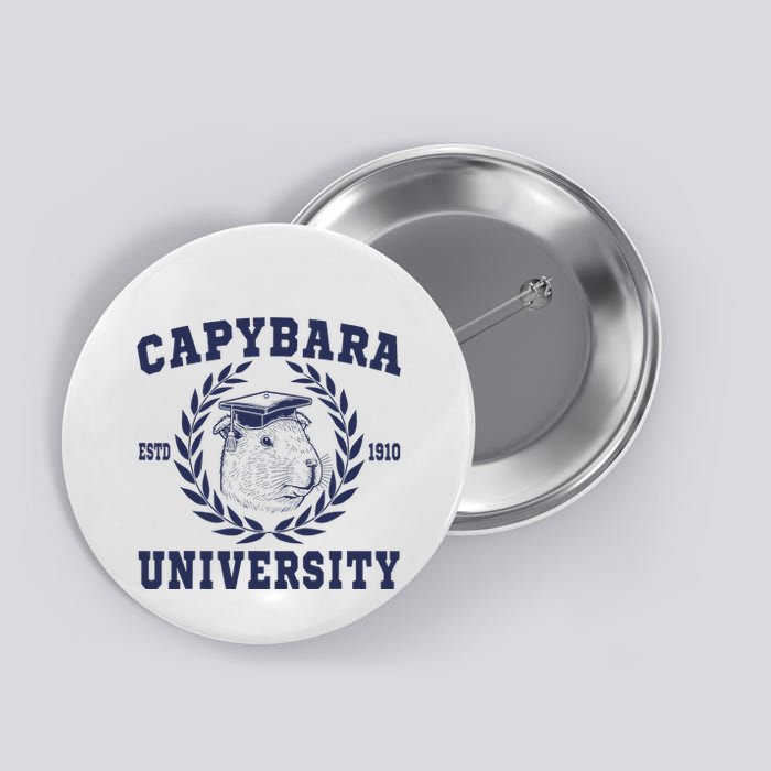 Capybara University Funny Capybara Meme Lover Button