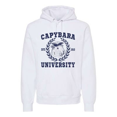 Capybara University Funny Capybara Meme Lover Premium Hoodie