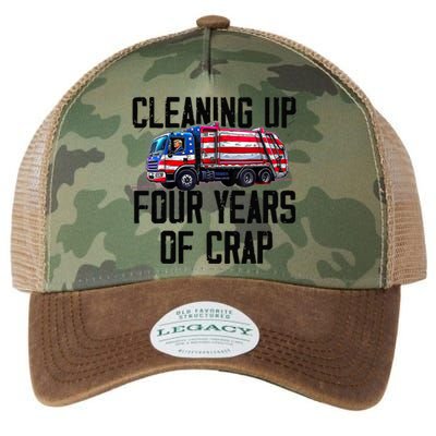 Cleaning Up Four Years Of Crap Funny Trump Garbage Truck Legacy Tie Dye Trucker Hat