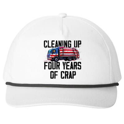 Cleaning Up Four Years Of Crap Funny Trump Garbage Truck Snapback Five-Panel Rope Hat