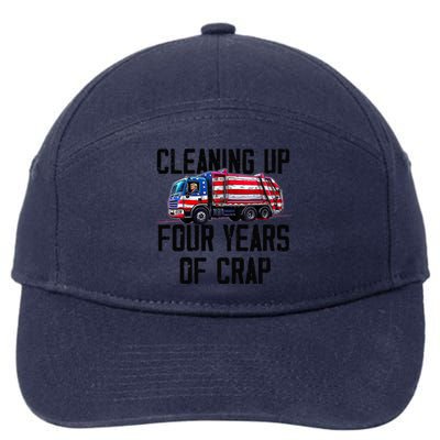 Cleaning Up Four Years Of Crap Funny Trump Garbage Truck 7-Panel Snapback Hat