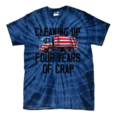 Cleaning Up Four Years Of Crap Funny Trump Garbage Truck Tie-Dye T-Shirt