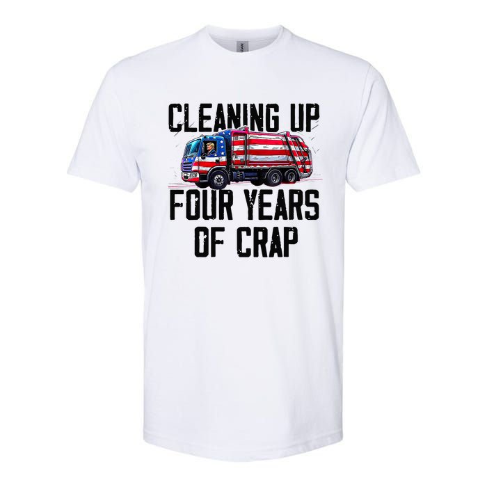 Cleaning Up Four Years Of Crap Funny Trump Garbage Truck Softstyle CVC T-Shirt