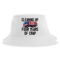 Cleaning Up Four Years Of Crap Funny Trump Garbage Truck Sustainable Bucket Hat