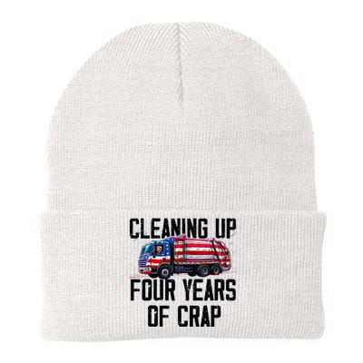 Cleaning Up Four Years Of Crap Funny Trump Garbage Truck Knit Cap Winter Beanie