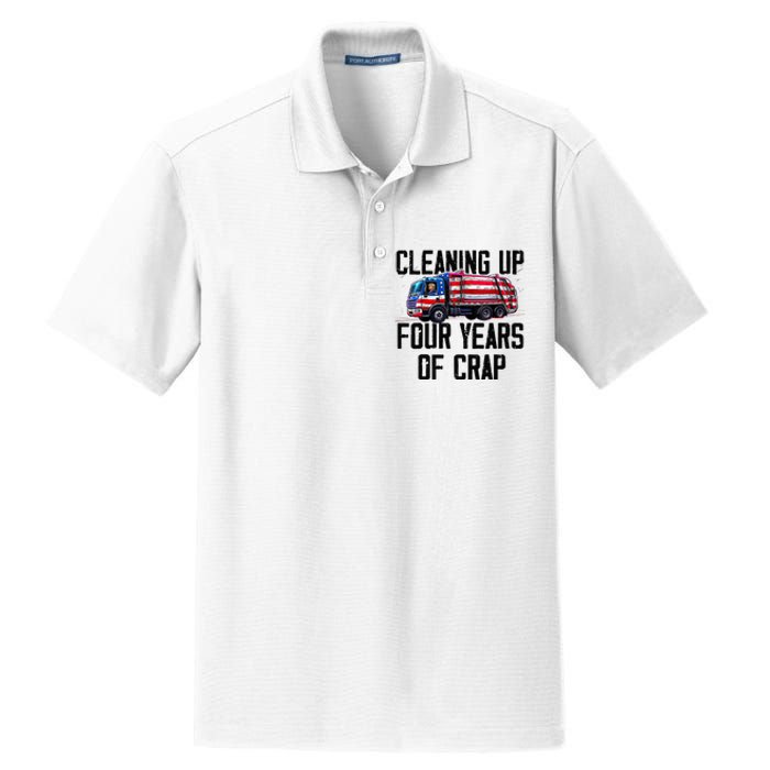 Cleaning Up Four Years Of Crap Funny Trump Garbage Truck Dry Zone Grid Polo