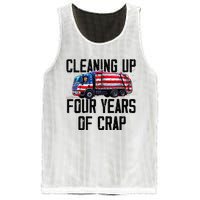 Cleaning Up Four Years Of Crap Funny Trump Garbage Truck Mesh Reversible Basketball Jersey Tank