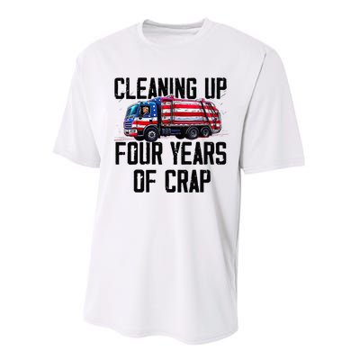 Cleaning Up Four Years Of Crap Funny Trump Garbage Truck Performance Sprint T-Shirt