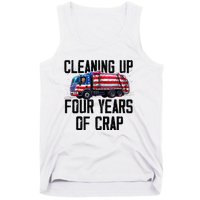 Cleaning Up Four Years Of Crap Funny Trump Garbage Truck Tank Top