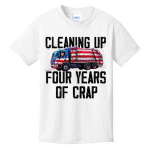 Cleaning Up Four Years Of Crap Funny Trump Garbage Truck Kids T-Shirt