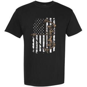 Camo Usa Flag Archery Compound Bow Bow Hunter Garment-Dyed Heavyweight T-Shirt