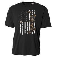 Camo Usa Flag Archery Compound Bow Bow Hunter Cooling Performance Crew T-Shirt