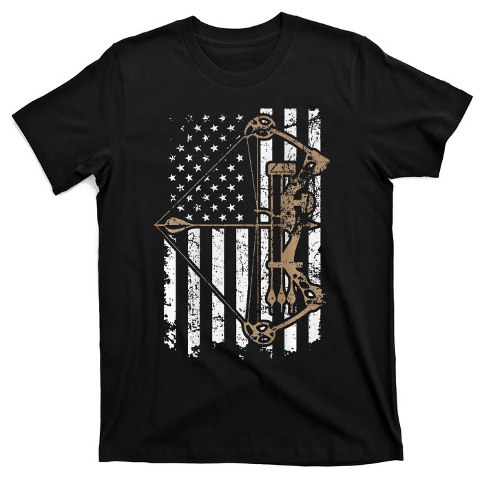 Camo Usa Flag Archery Compound Bow Bow Hunter T-Shirt