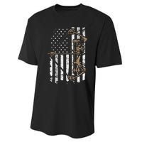 Camo Usa Flag Archery Compound Bow Bow Hunter Performance Sprint T-Shirt