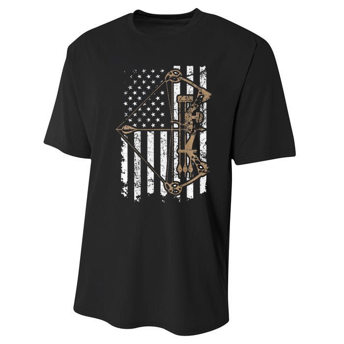 Camo Usa Flag Archery Compound Bow Bow Hunter Performance Sprint T-Shirt