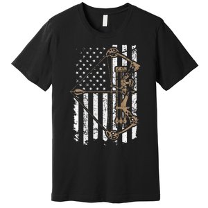 Camo Usa Flag Archery Compound Bow Bow Hunter Premium T-Shirt