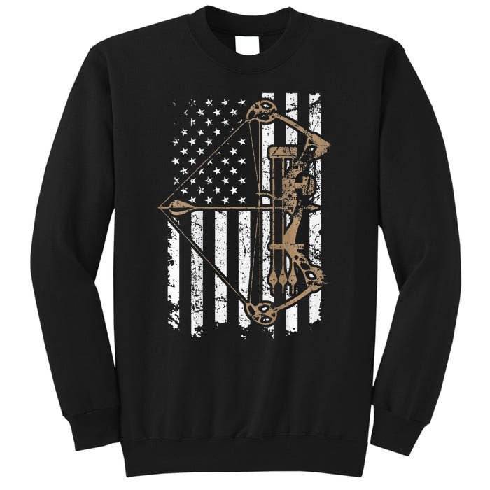 Camo Usa Flag Archery Compound Bow Bow Hunter Tall Sweatshirt