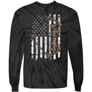 Camo Usa Flag Archery Compound Bow Bow Hunter Tie-Dye Long Sleeve Shirt