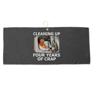 Cleaning Up Four Years Of Crap Funny Trump Garbage Truck Large Microfiber Waffle Golf Towel