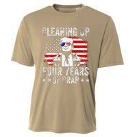 Cleaning Up Four Years Of Crap Funny Usa Flag Trump Garbage Cooling Performance Crew T-Shirt